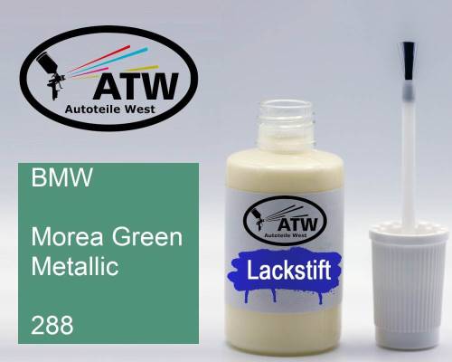 BMW, Morea Green Metallic, 288: 20ml Lackstift, von ATW Autoteile West.